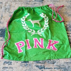 Vintage Victoria's Secret PINK Green Drawstring Bag